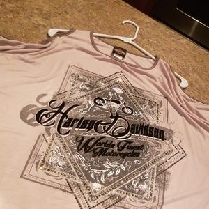 Harley Davidson cold shoulder bling top.